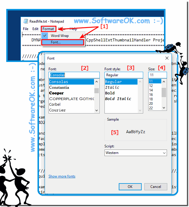 Notepad font Type, Style, Size, Sample!