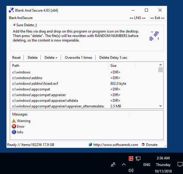The secure deletion of the data sometimes takes a long time, what am I doing wrong?